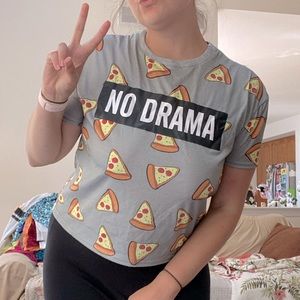 CLOSET SALE No Drama Pizza crop top Tee
